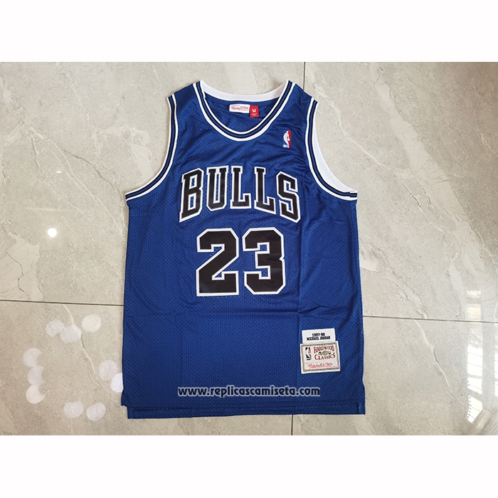 Camiseta Chicago Bulls Michael Jordan NO 23 Mitchell & Ness 1997-98 Azul2